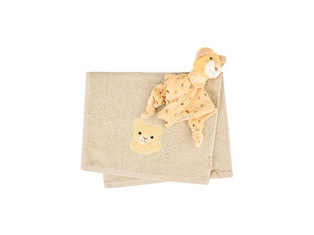 Sterntaler Geschenkset Löwe Leo Kinderhandtuch und Schmusetuch in klein mit Rassel
