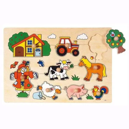 goki Steckpuzzle Bauernhof VI, 9 Teile