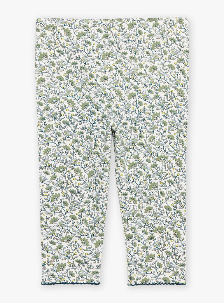 Ensemble T-shirt, legging et bandeau vert émeraude et écru en jersey