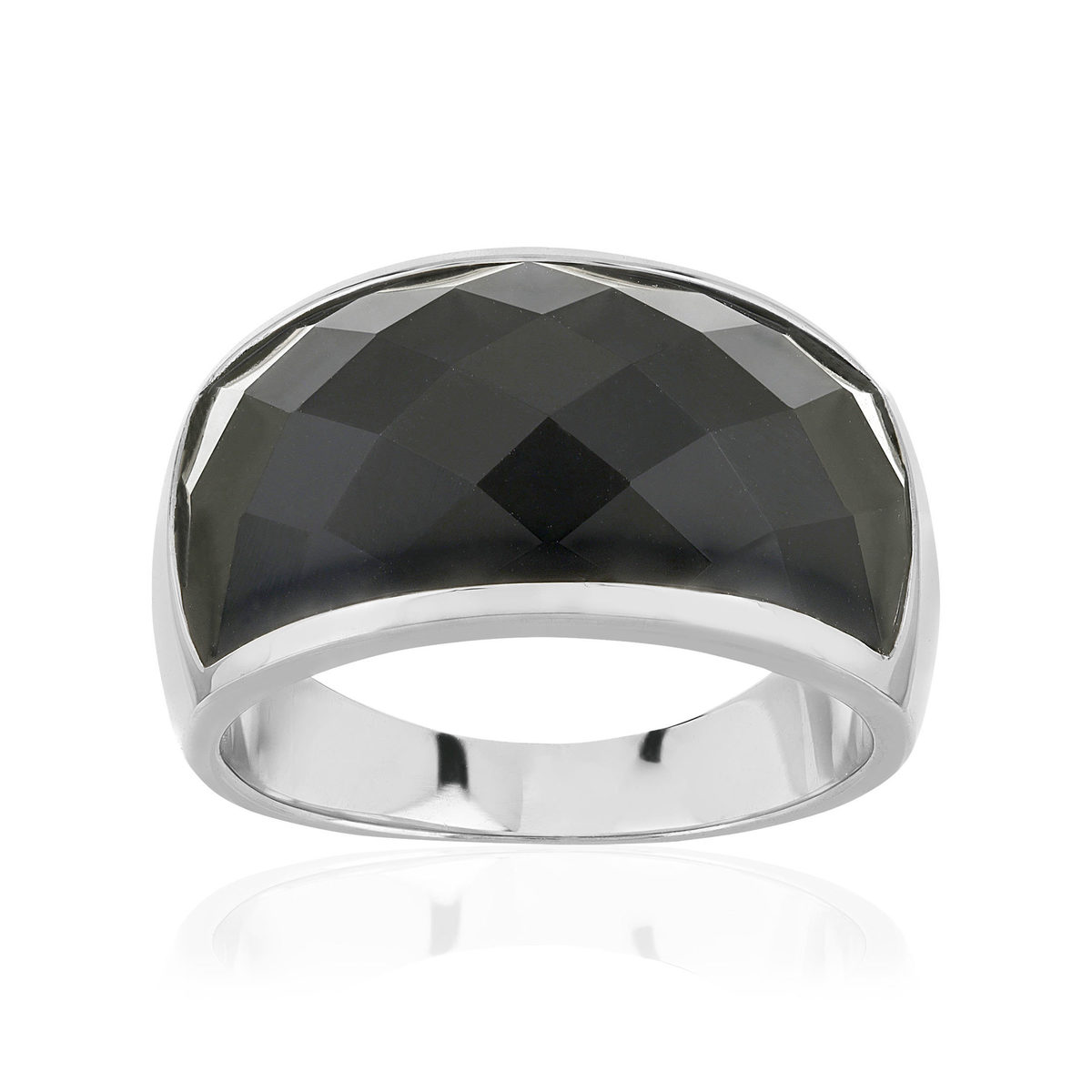 Bague argent 925 agate noire