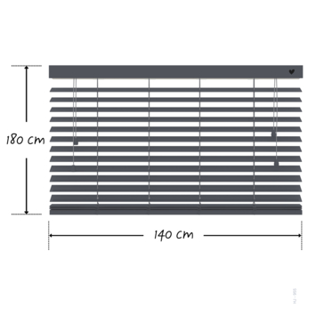vtwonen houten jaloezie 50 mm basalt (kleurnr. 955) 140x180 cm (bxh)