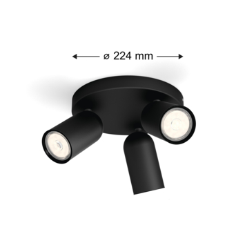 Philips triospot Pongee zwart