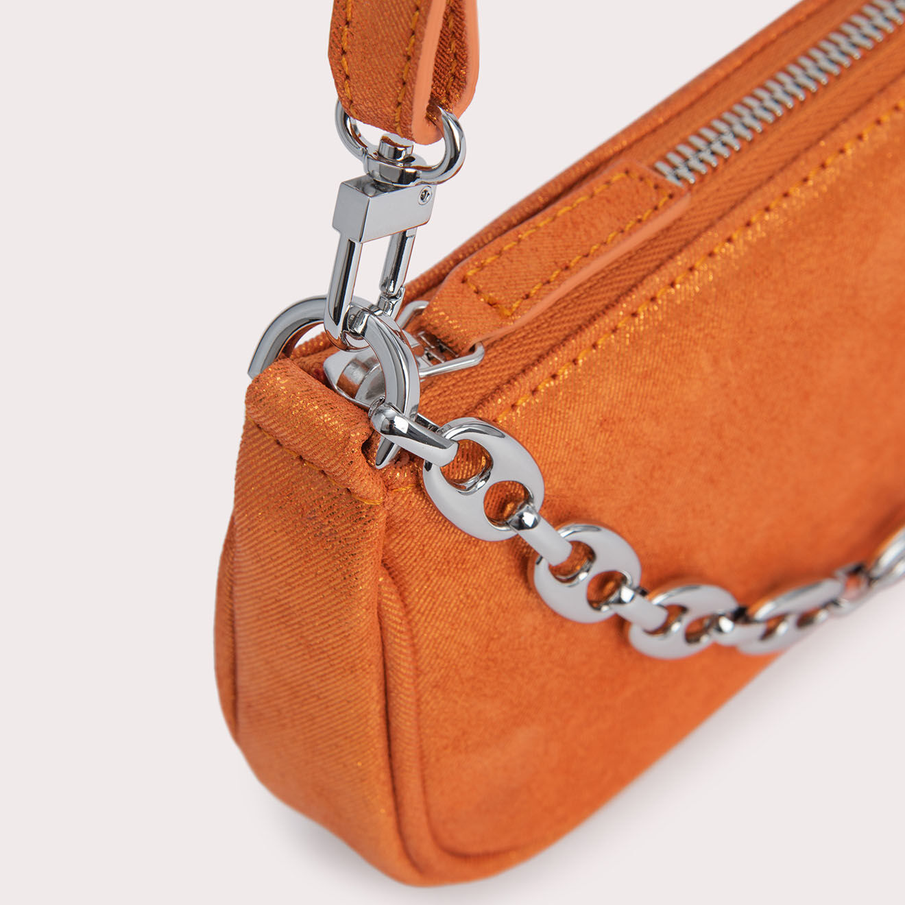 By Far Sac à main en Cuir Mini Rachel orange -  9.5x19x2.5 cm