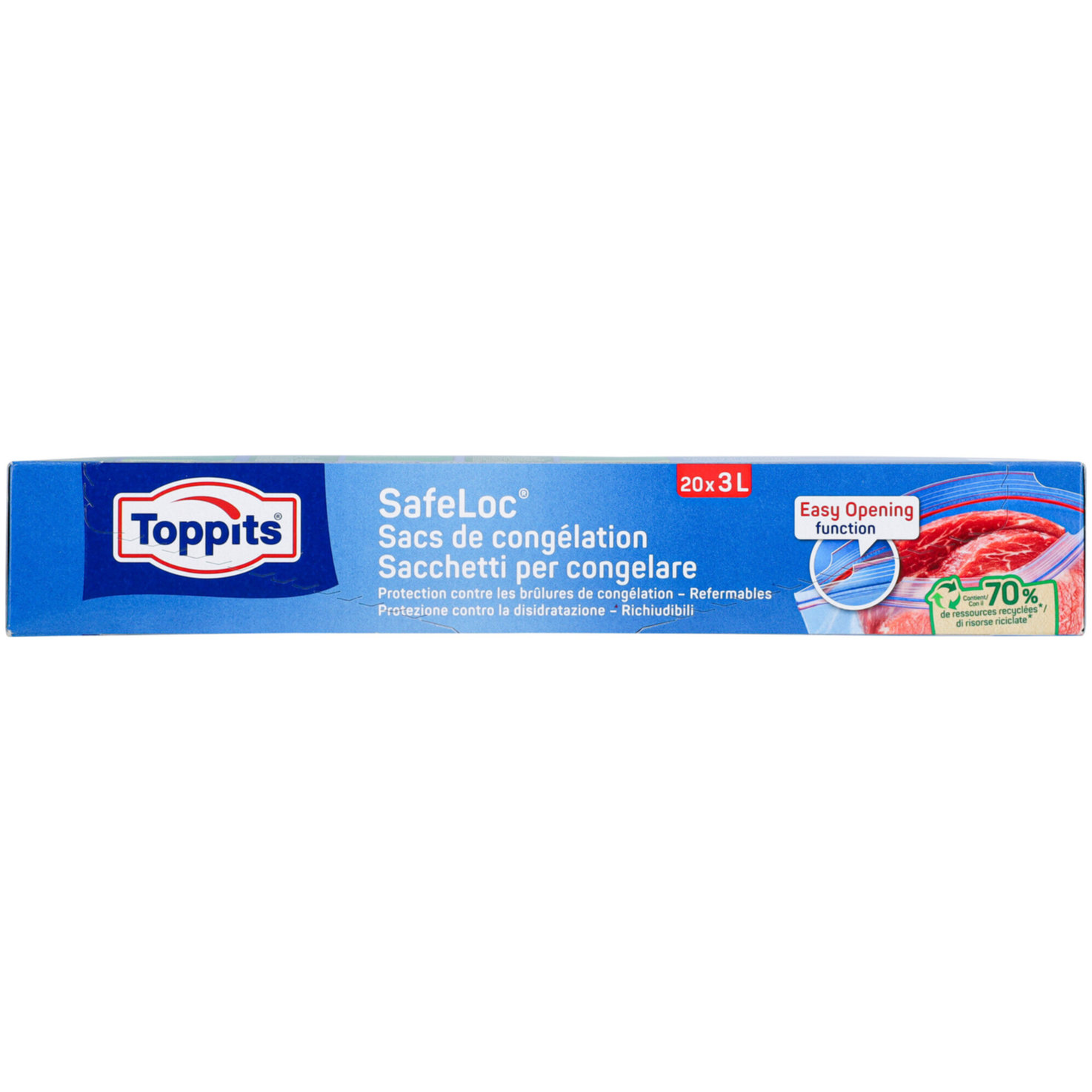 TOPPITS Doppelverschluss-Gefrierbeutel SafeLoc 20 x 3 l