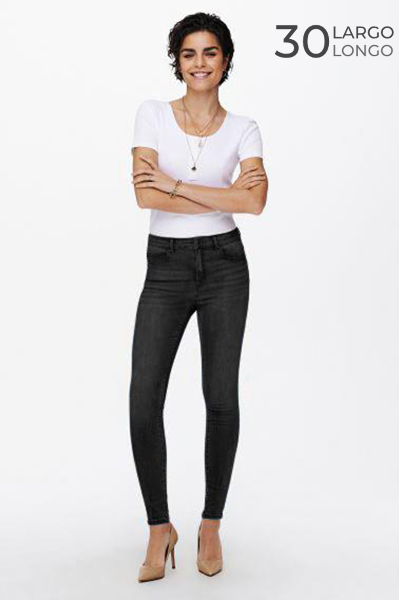 calça jeans skinny azul escura