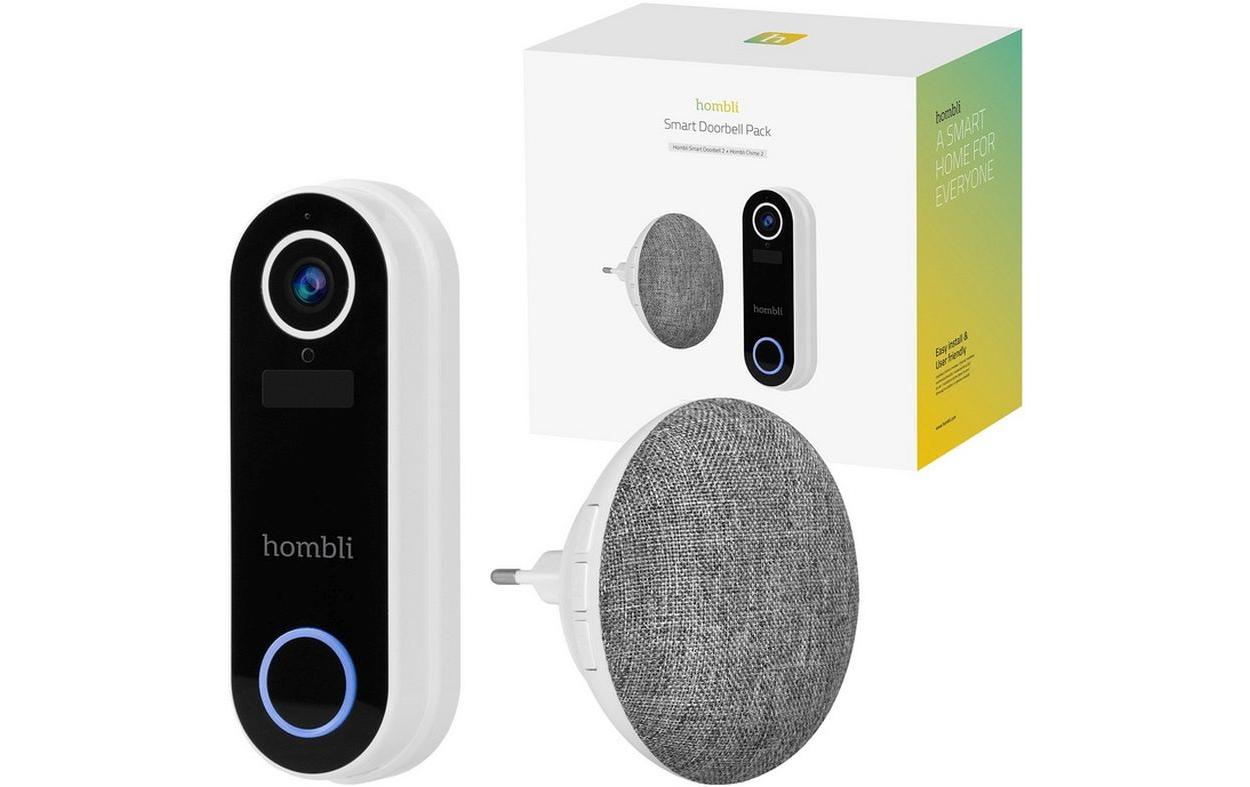 Smart Doorbell Pack, Weiss<br>Hombli Smart Doorbell 2 und Hombli Chime 2 Türgong