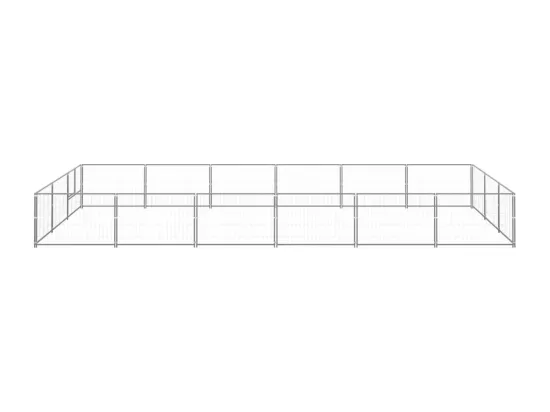 Chenil extérieur cage enclos argenté 600 x 300 x 70 cm 02_0000246