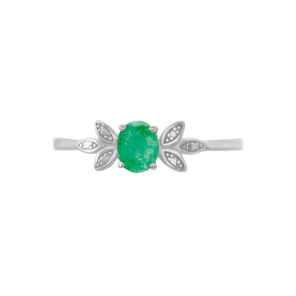 Bague Or Blanc Febe Emeraude