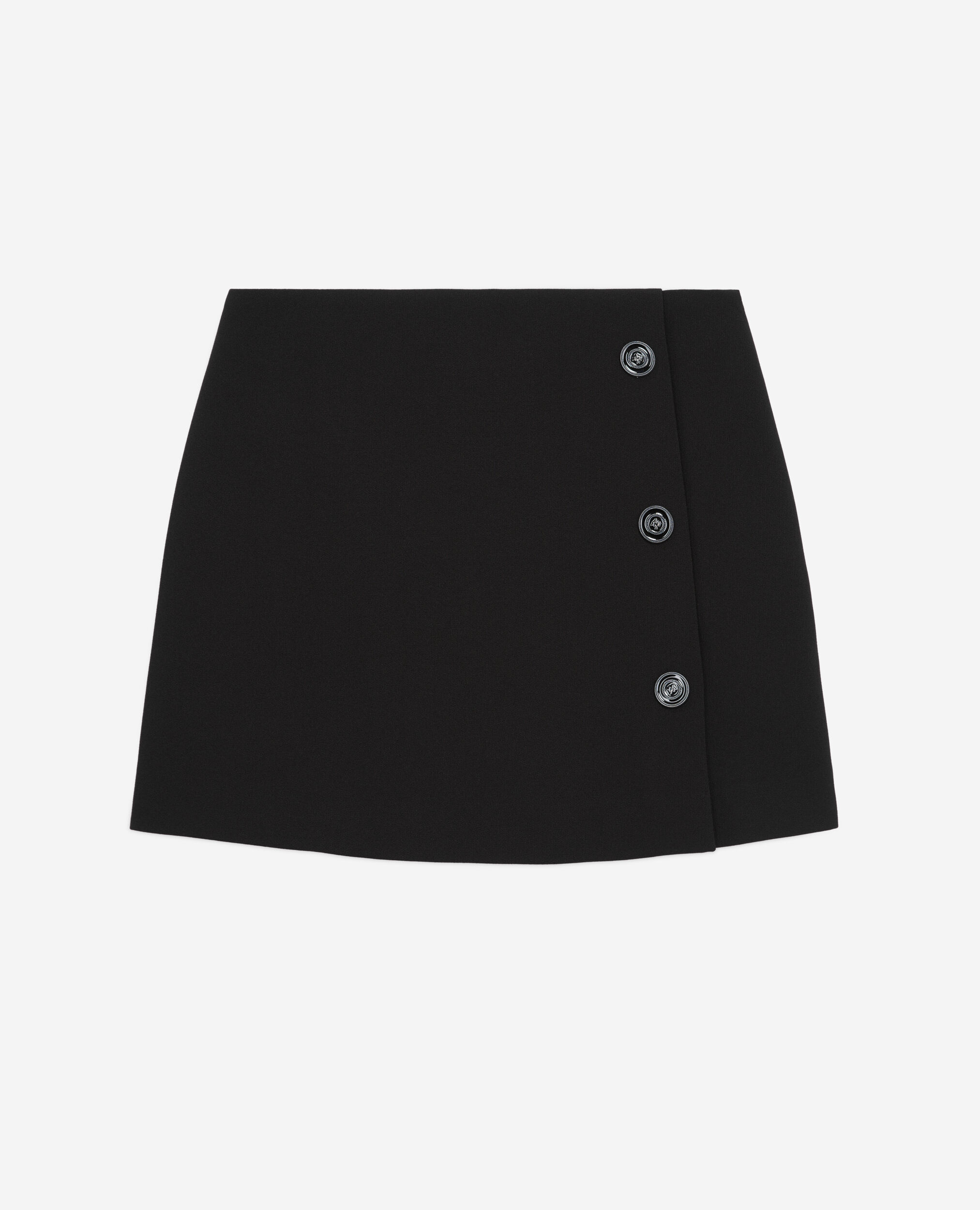 Jupe courte noire en crêpe