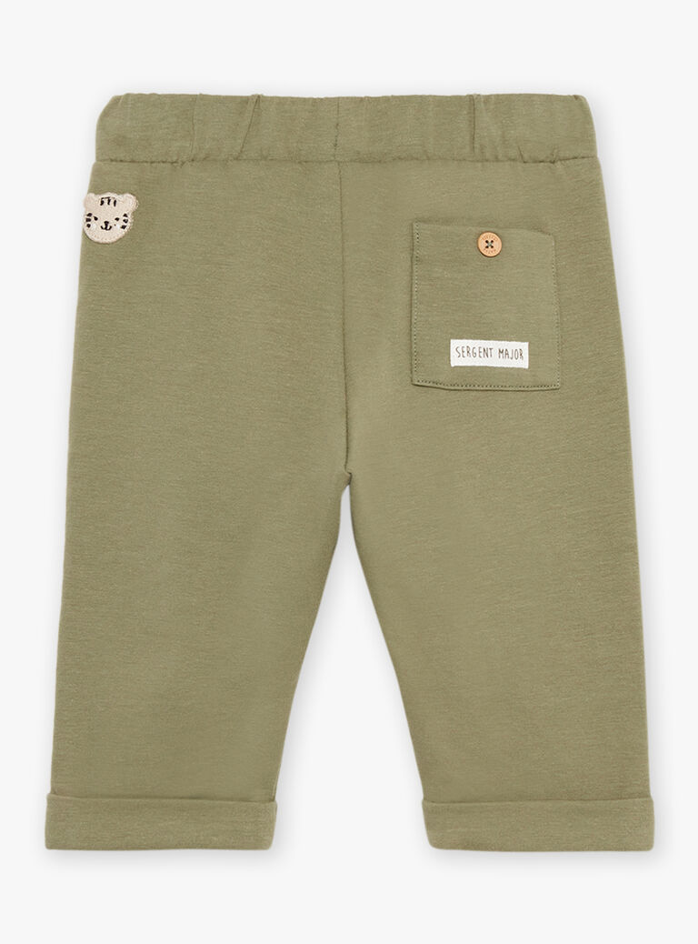 Pantalon molleton kaki avec animaux