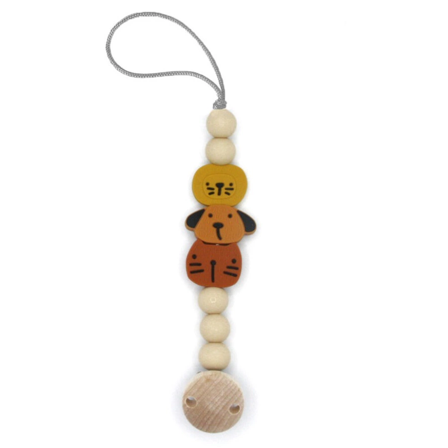 the cotton cloud Schnullerkette aus Silikon Animal Rust