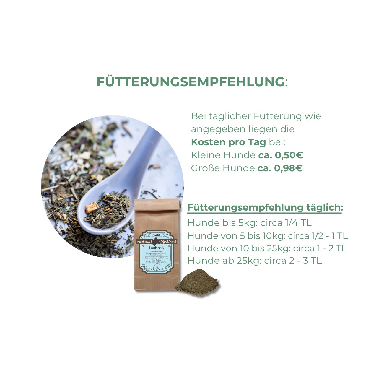 Hand aufs Pferd/Hund Gelenk Kräuter für Hunde Laufspaß 500g