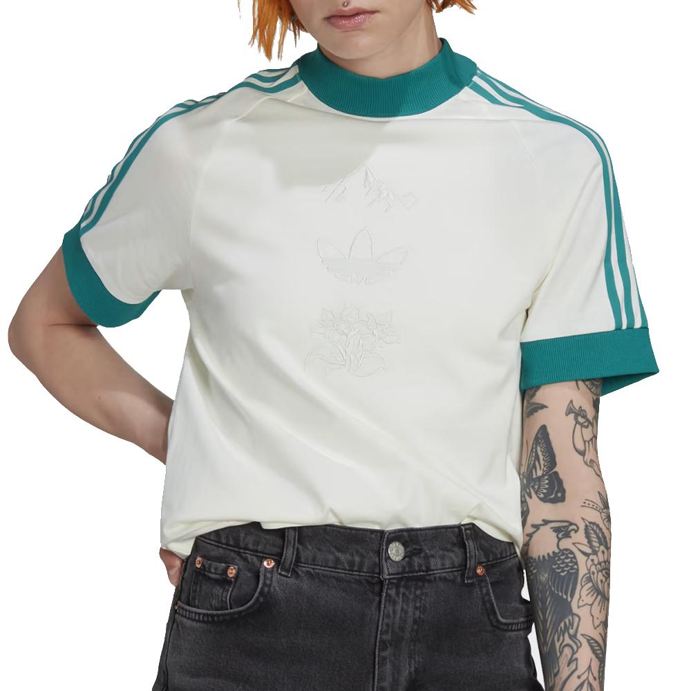 Adidas T-shirt Blanc/Vert Femme Adidas HM1540