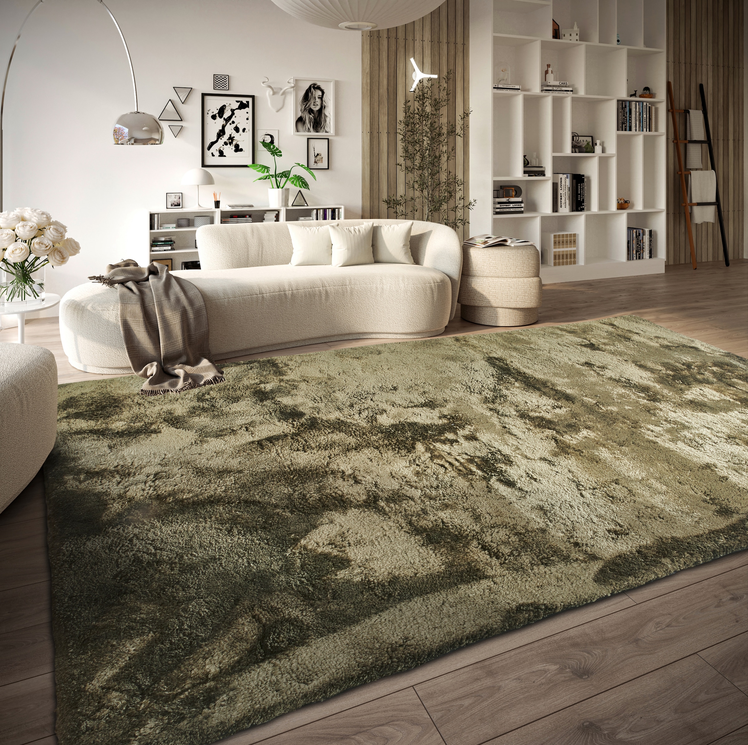 ELLE DECORATION Hochflor-Teppich »Calida« rechteckig 28 mm Höhe Langflor, Shaggy, einfarbig, flauschig, weich, glänzend, modern, uni