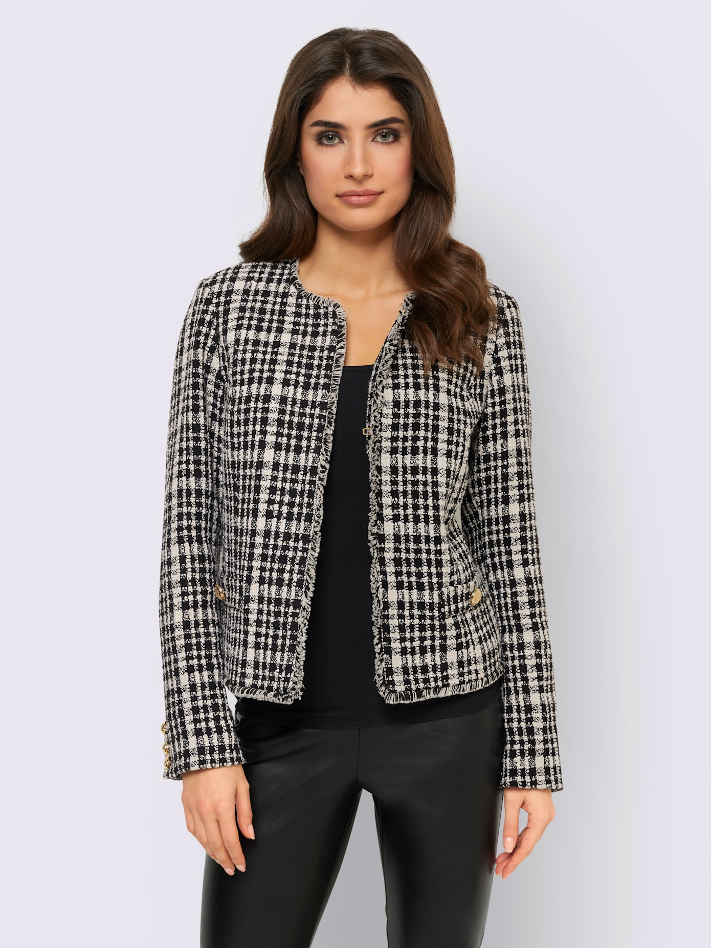 Blazer bords à fines franges