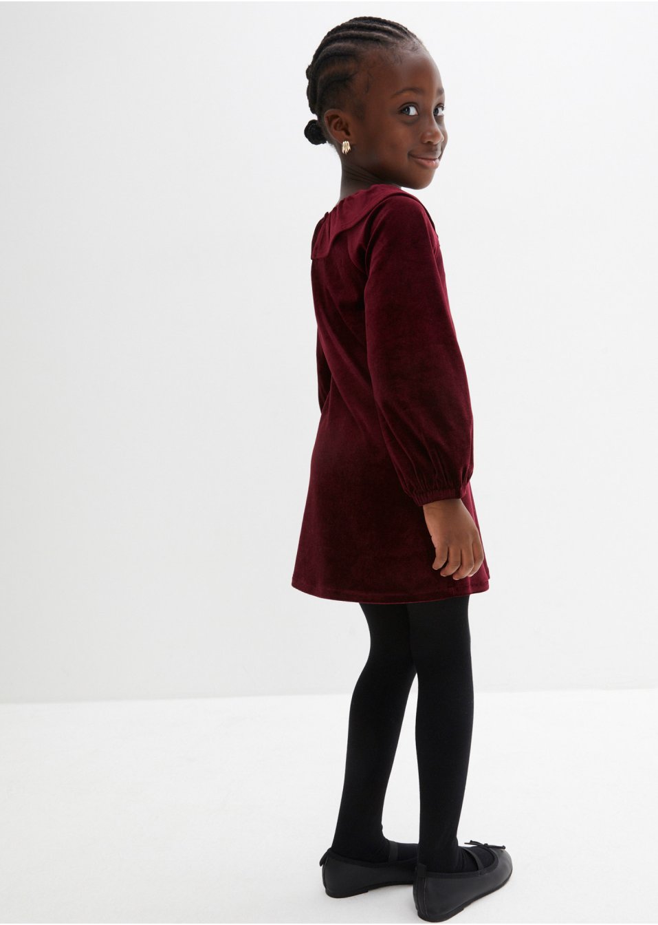 Robe en velours fille avec volants