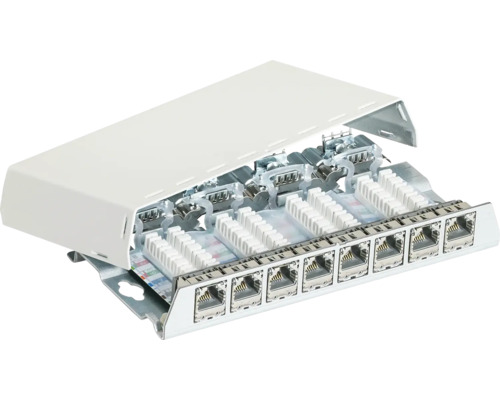 Rutenbeck patchpaneel patchveld 10 Gigabit 8 poorten CAT.6a zuiver wit