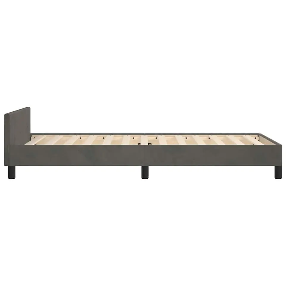 vidaXL - Eenpersoonsbed frame - Donkergrijs - Fluweel - 80x200 cm