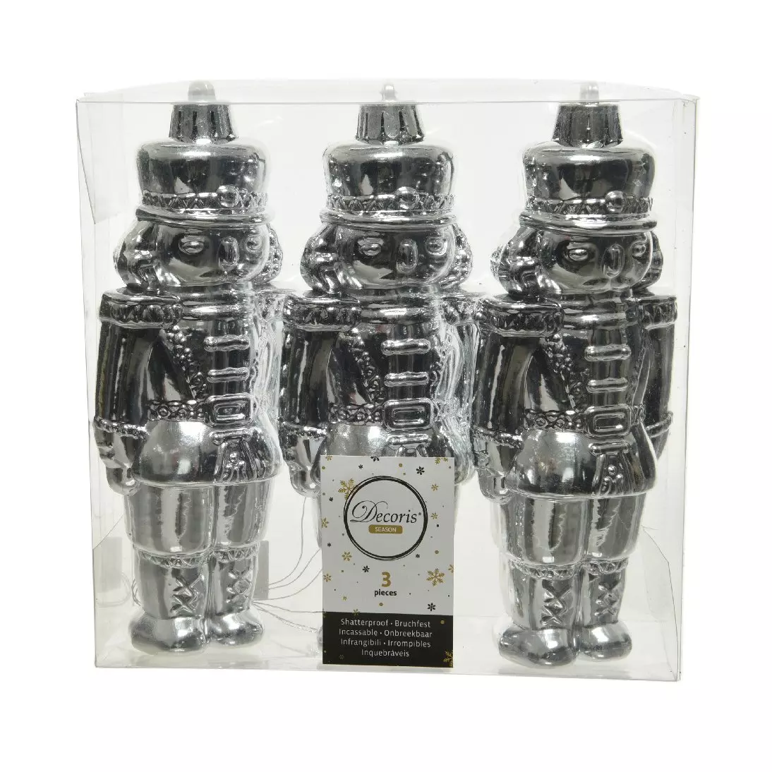 Lot de 3 soldats Casse-noisette à suspendre (H14 cm) Gédéon Argent