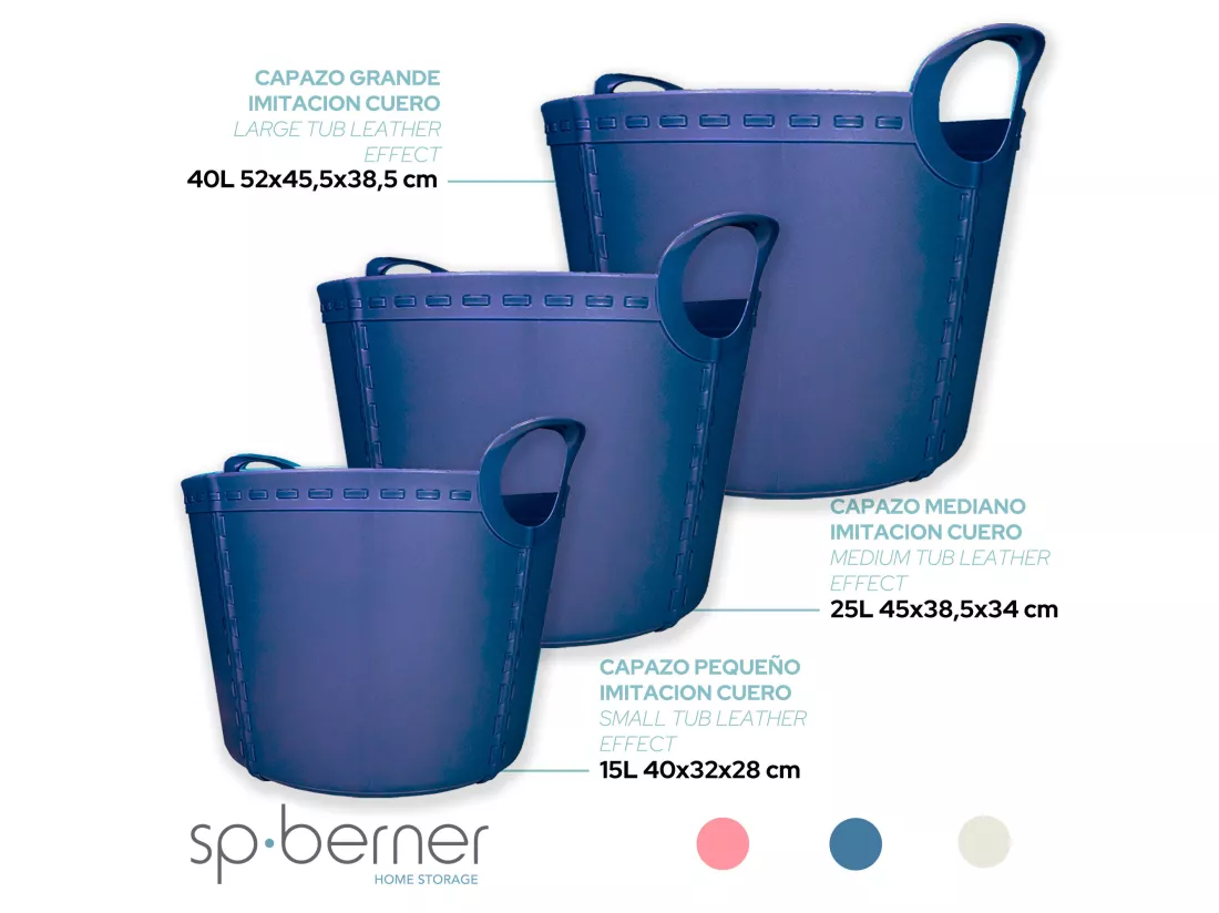 2x panier craft medium 25l violet clair 45x38,5x34