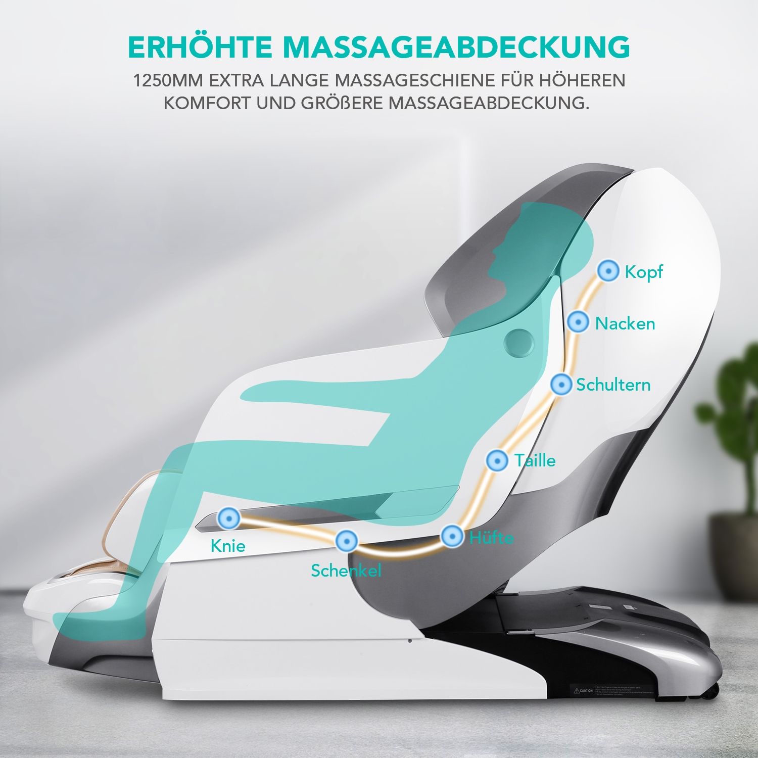 NAIPO Massagesessel Lonisator  3D Premium Massagestuhl mit Shiatsu Zero Gravity Anion-Abgabe Weiss