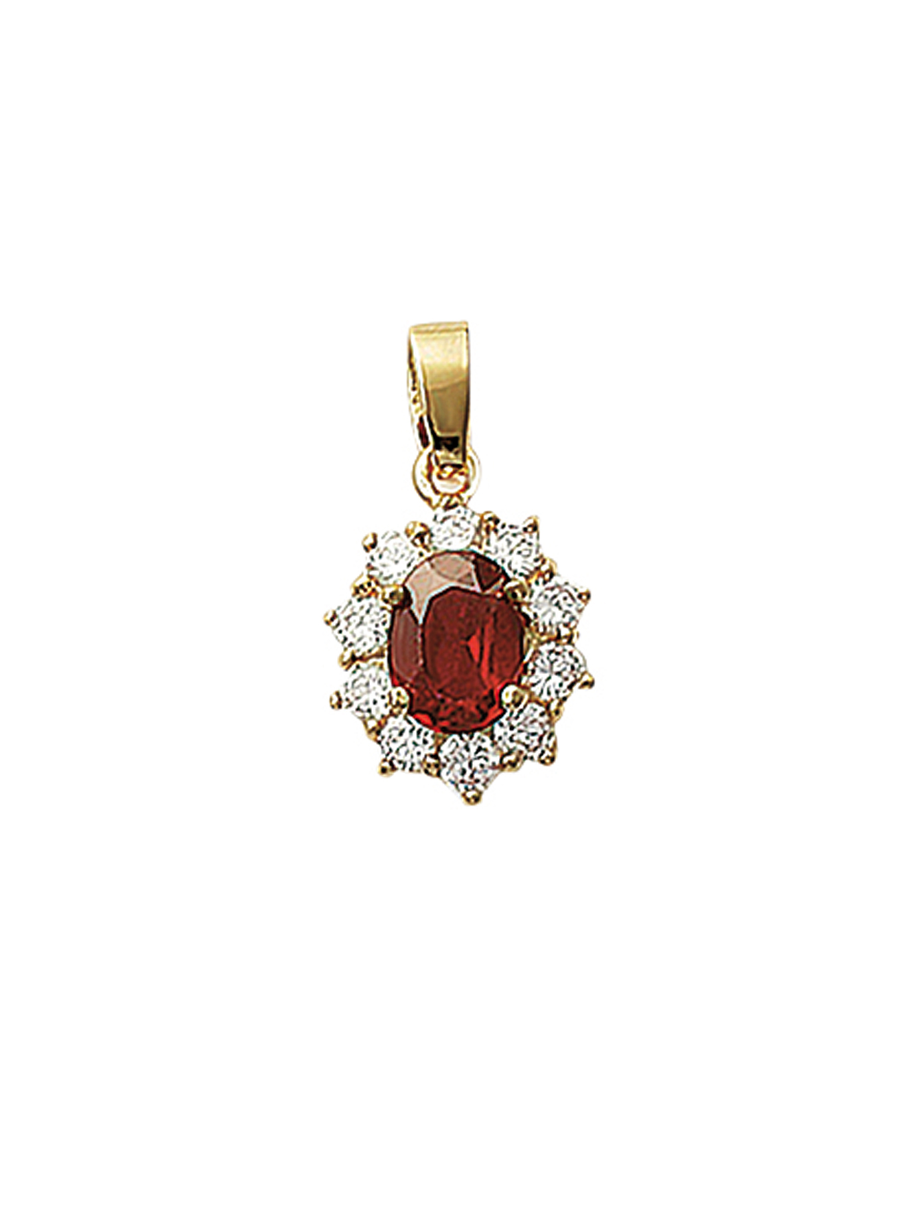 Pendentif rubis et zirconias