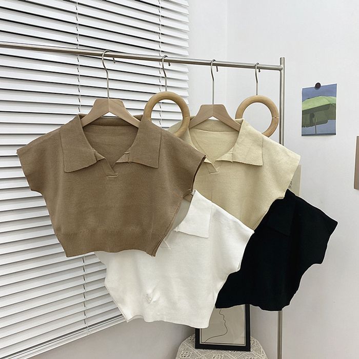Sistyr - Cropped trui met kraag en vest