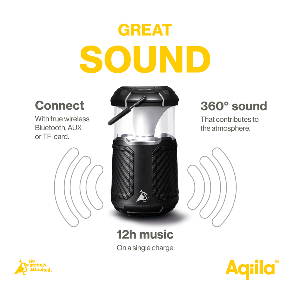 Aqiila - Soundbird B10 - Dæmpbar LED lampe med højttalere