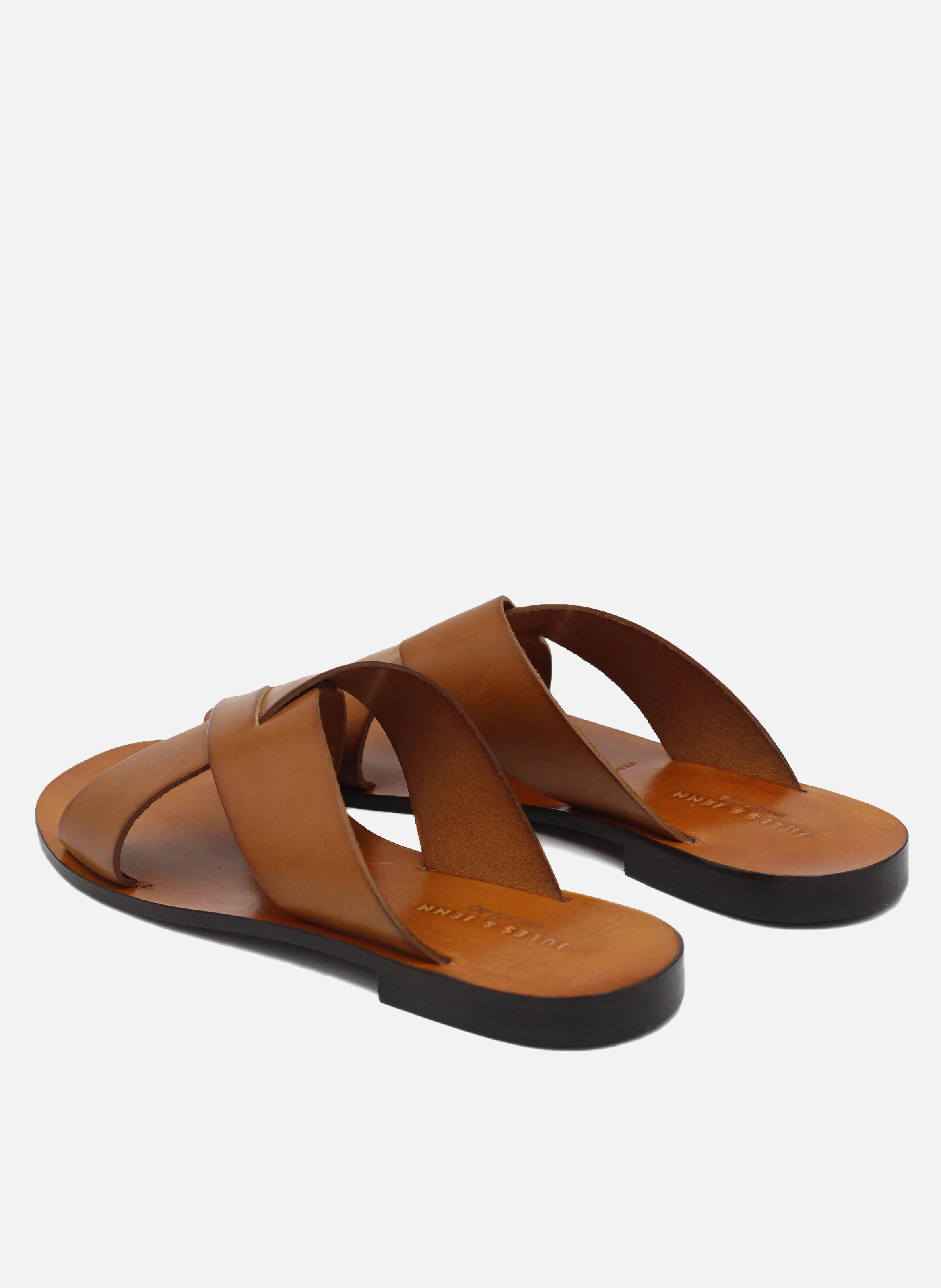 Mules plates cuir lisse | Marron