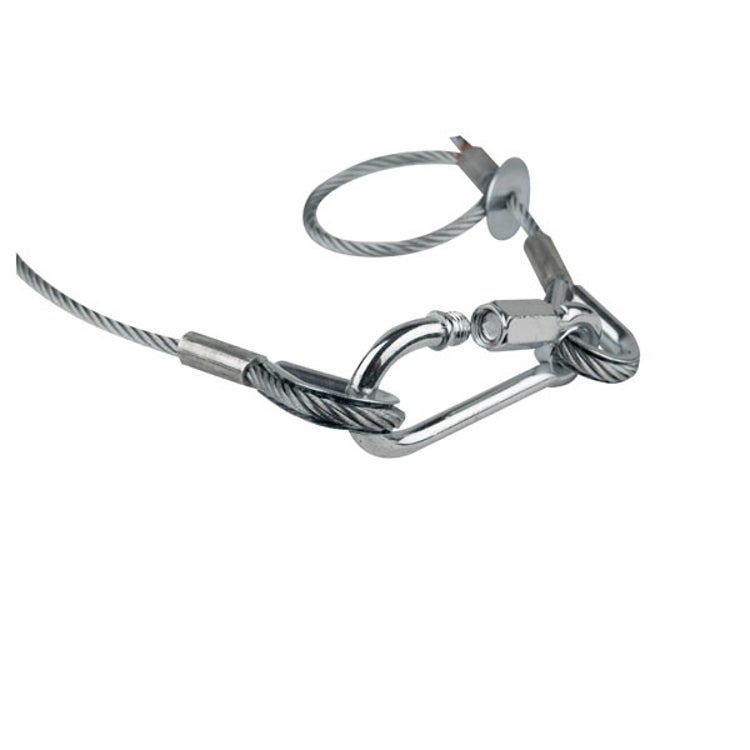 Showtec Saveking 5mm 1m safetykabel met rem 60 kg neutraal