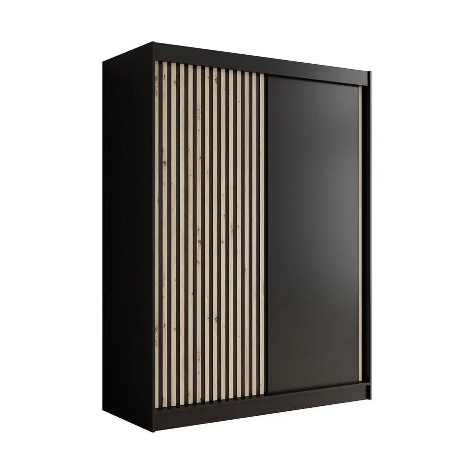 Meubella - Kledingkast Lisbon - Zwart - 150 cm