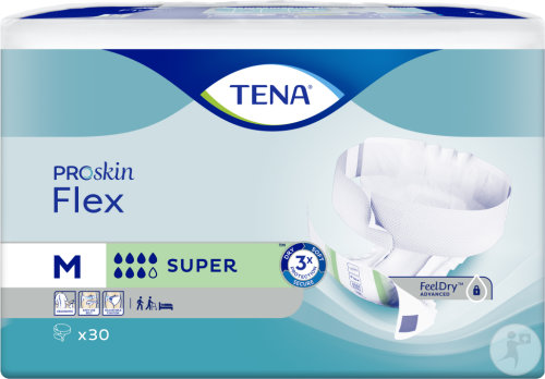 Tena Proskin Flex Super Change Complet Absorbant Avec Ceinture Flexible Taille M 30 Pièces