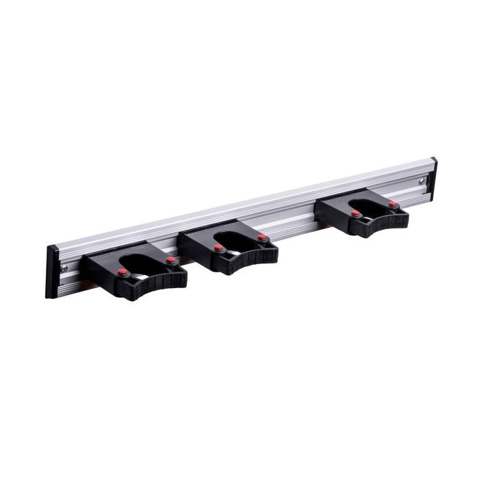 Toolflex ophangsysteem wandstrip met 3 klemmen zwart 90 cm 3x ø 20/30   2x ø 30/40 mm