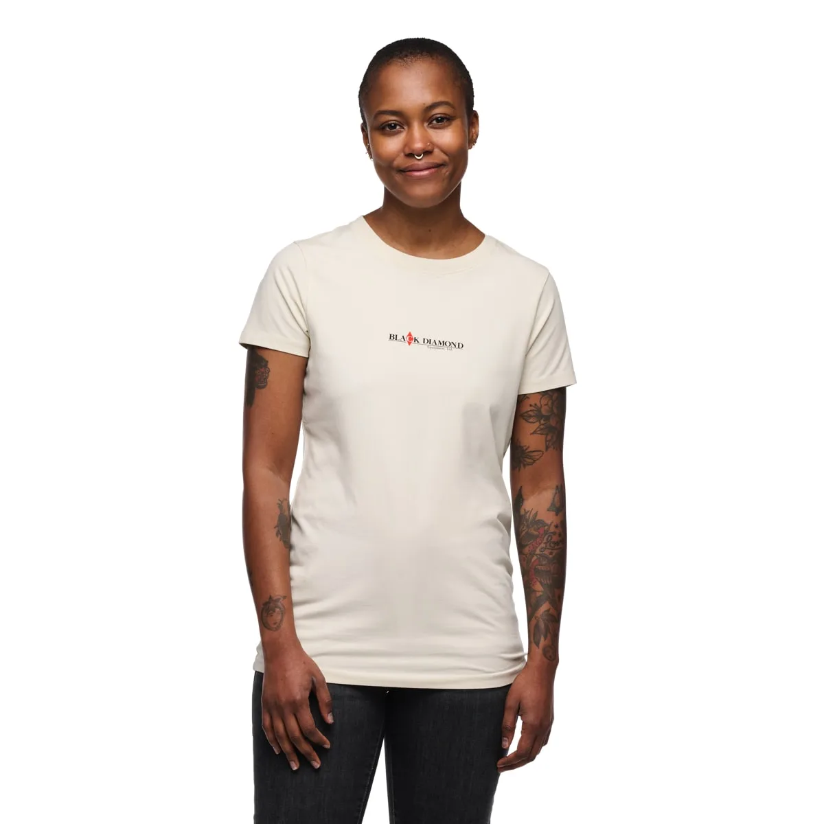 Black Diamond Women's Heritage Wordmark SS Tee Off White