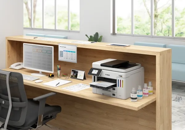 Canon MAXIFY GX7150 MegaTank - Multifunktionsprinter - farve - blækprinter - CISS - Legal (216 x 356 mm), A4 (210 x 297 mm) (original) - A4/Legal (medie) - op til 24 ipm (udskriver) - 600 ark - 33.6 Kbps - USB 2.0, Wi-Fi(n), LAN