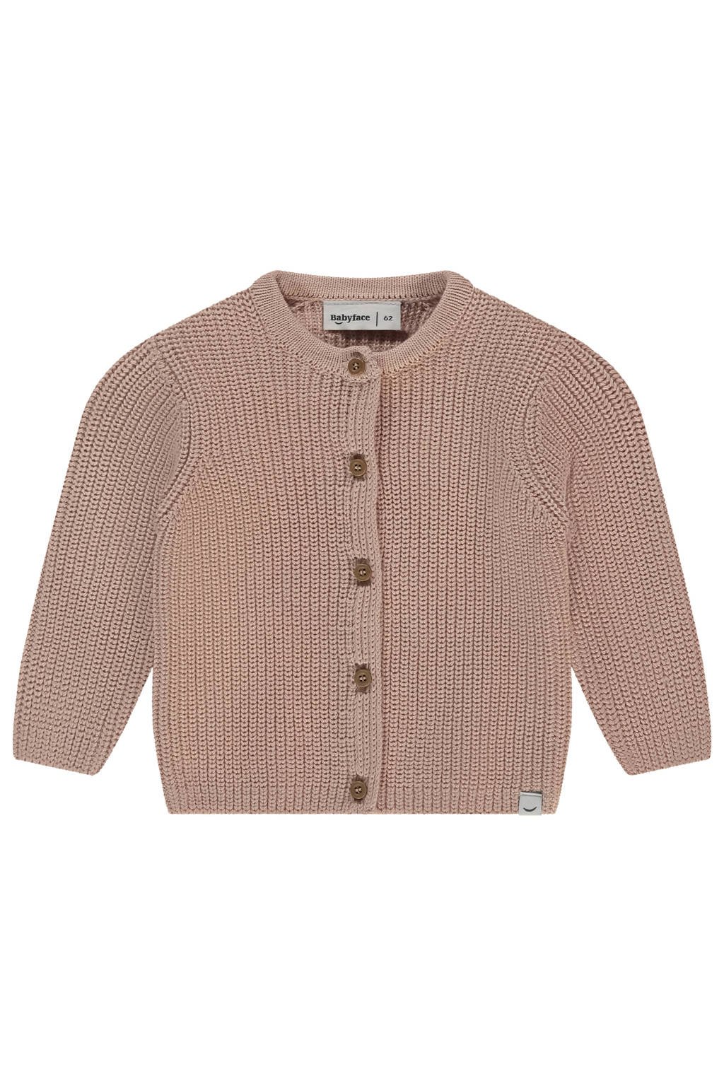 Babyface vest oudroze grof gebreid
