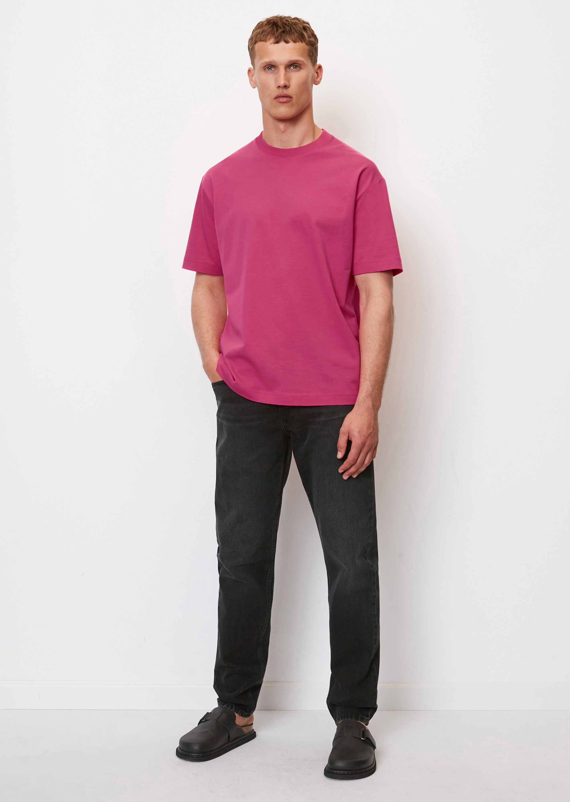 Rundhals-T-Shirt relaxed aus schwerem Heavy-Jersey