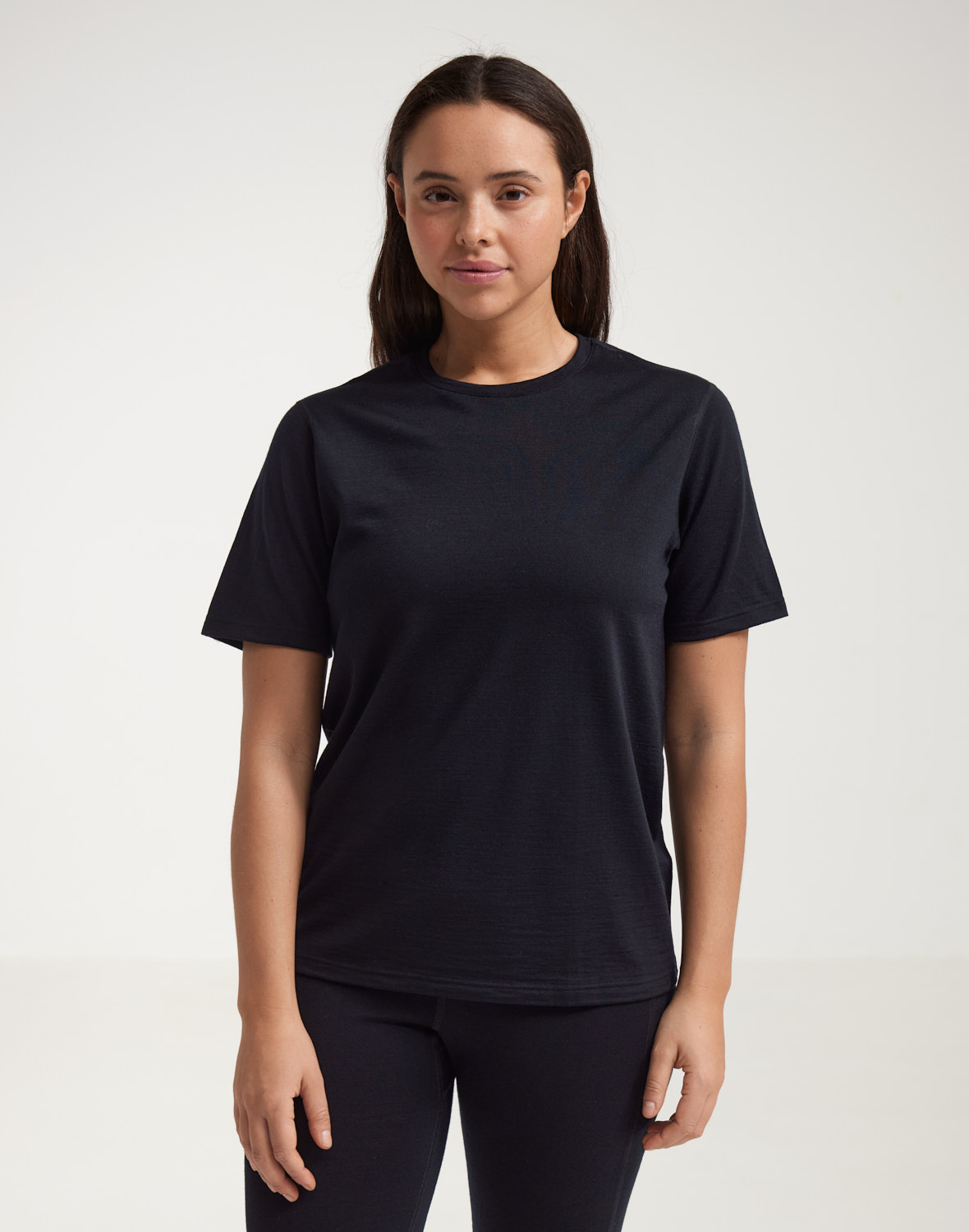 T-shirt van merinowol voor dames in Mos