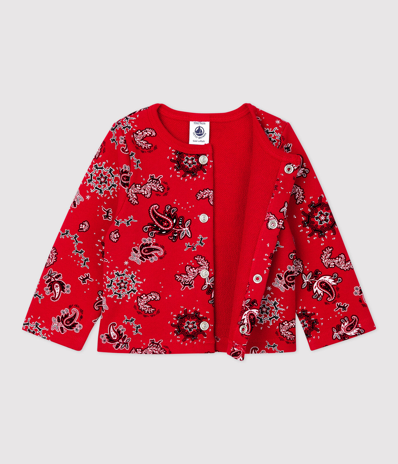 Cardigan imprimé bandana en molleton bébé