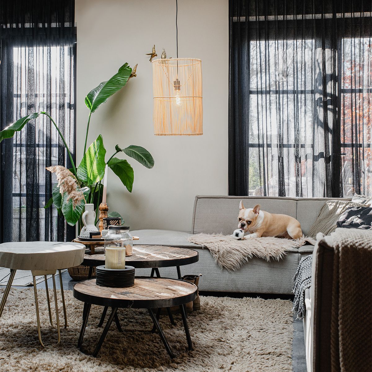 Scandinavische hanglamp bamboe - Natasja