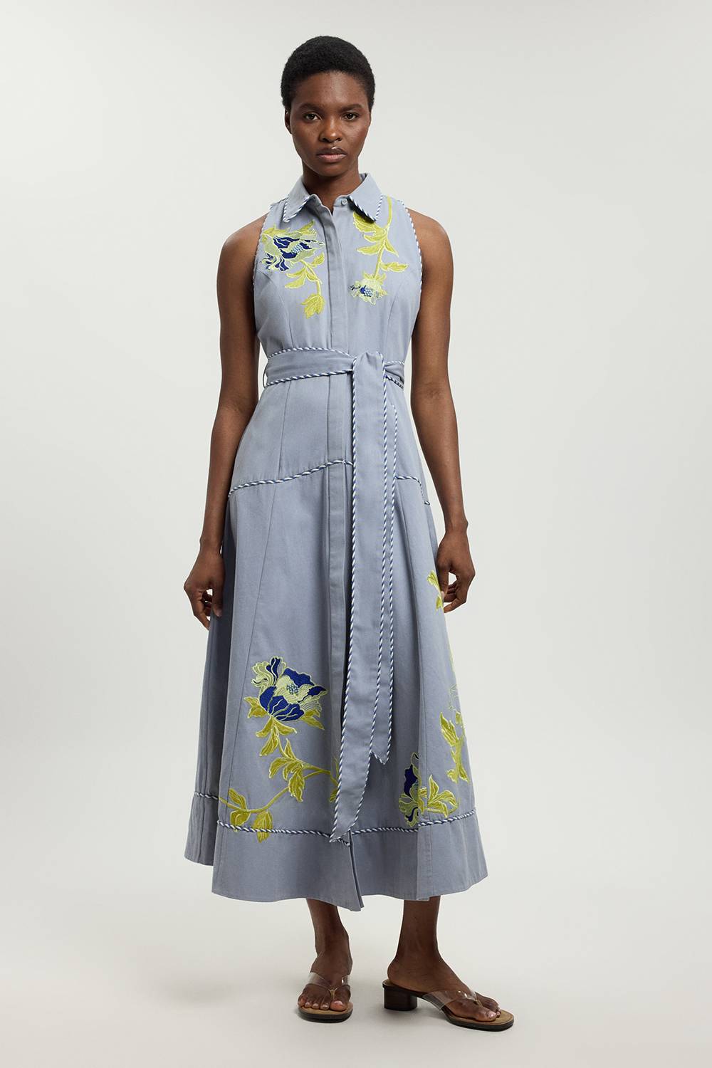 KarenMillen Robe Midi À Ceinture Avec Appliqués Floraux