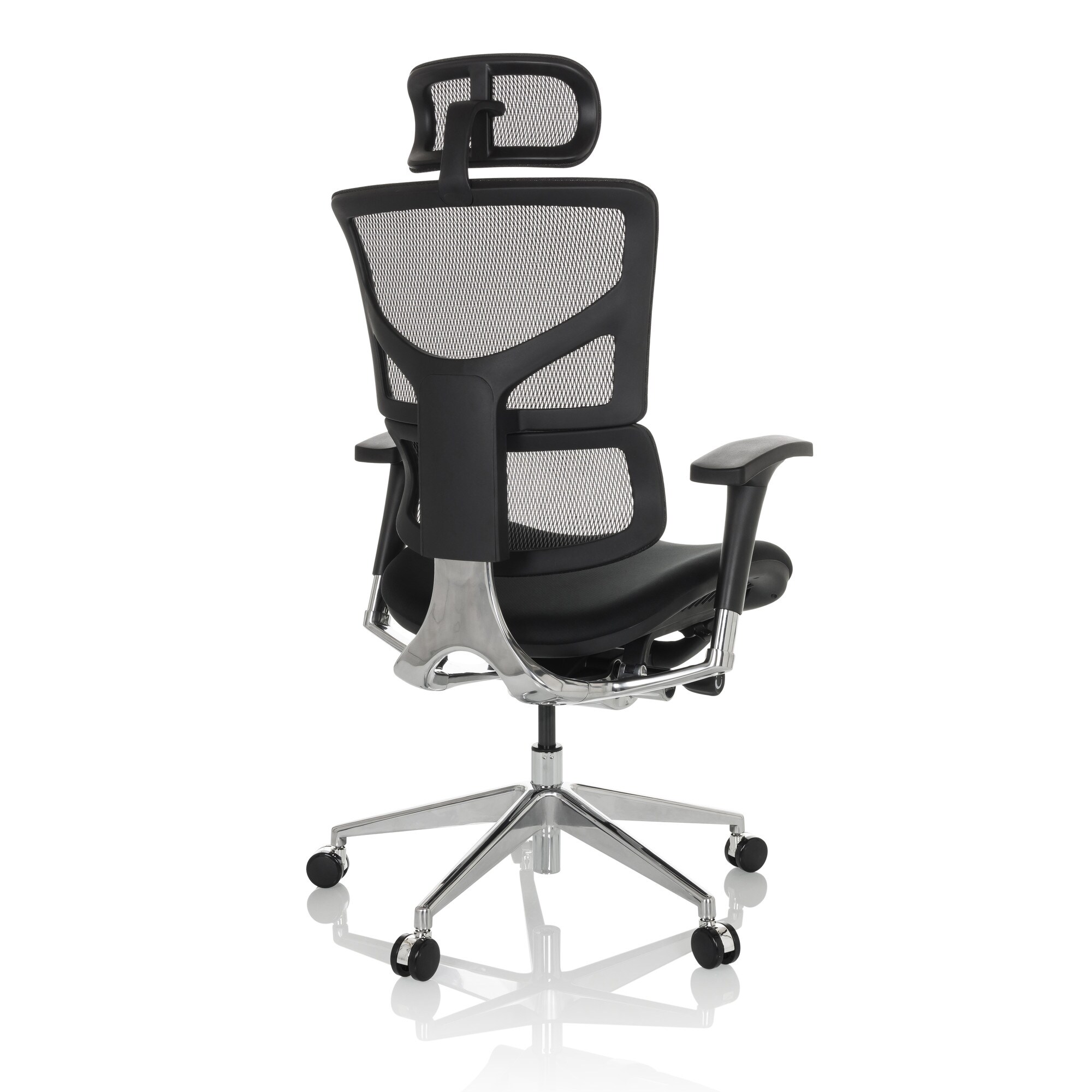 High End Bürostuhl ERGO-U2 FM Stoff/Netzstoff mit Armlehnen (höhenverstellbar) hjh OFFICE