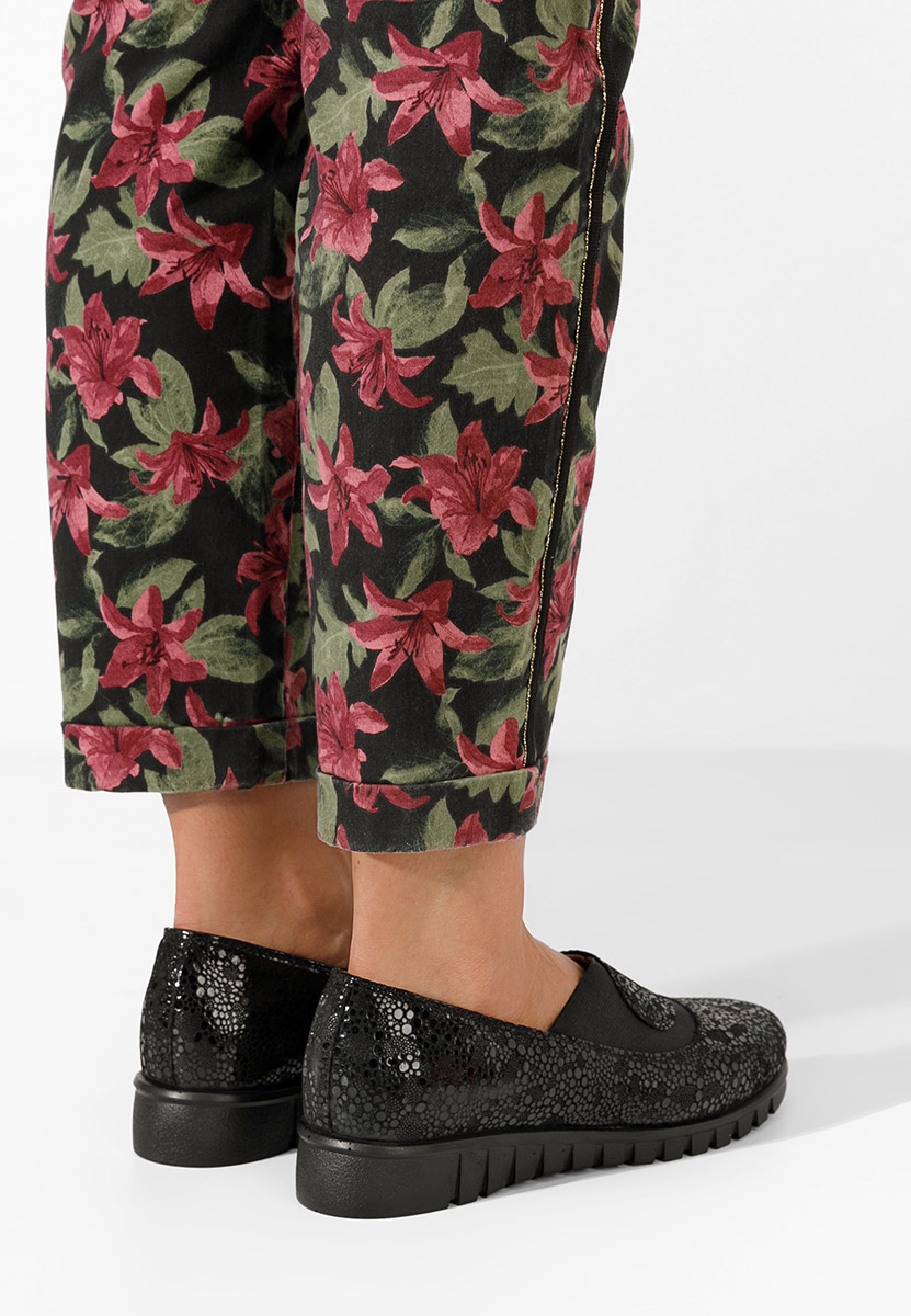 Chaussures casual femme en cuir noirs Janora V3