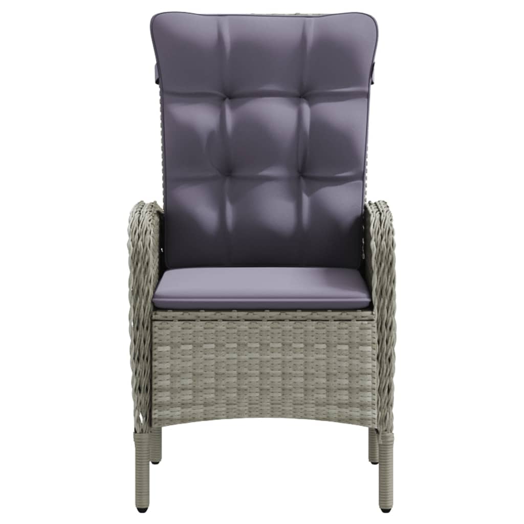 Mobilier à dîner d'extérieur avec coussins 3 pièces gris et noir