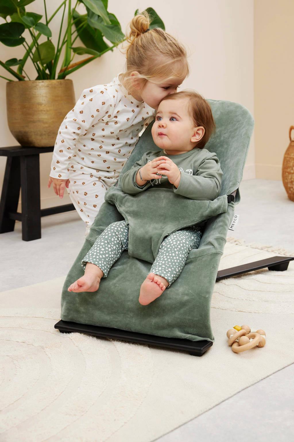 Valt grootwipstoelhoes Velvet de Luxe Forest Green