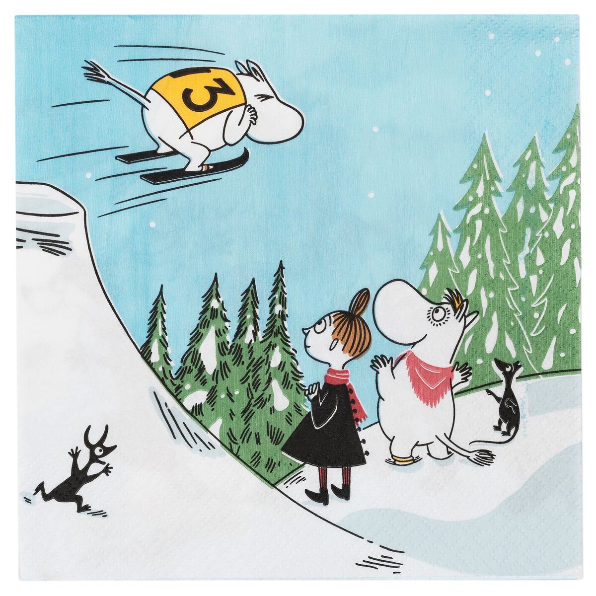 Mumin Skihopping papirserviett 33 x 33 cm