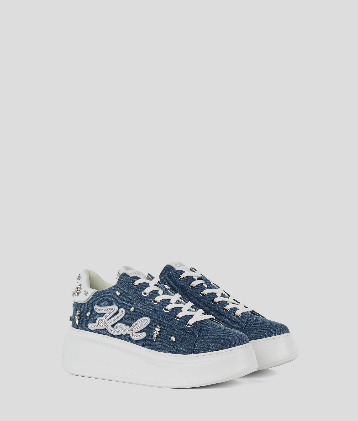 BASKETS AVEC ÉCUSSON ANAKAPRI FLORASTONE - Denim bleu
