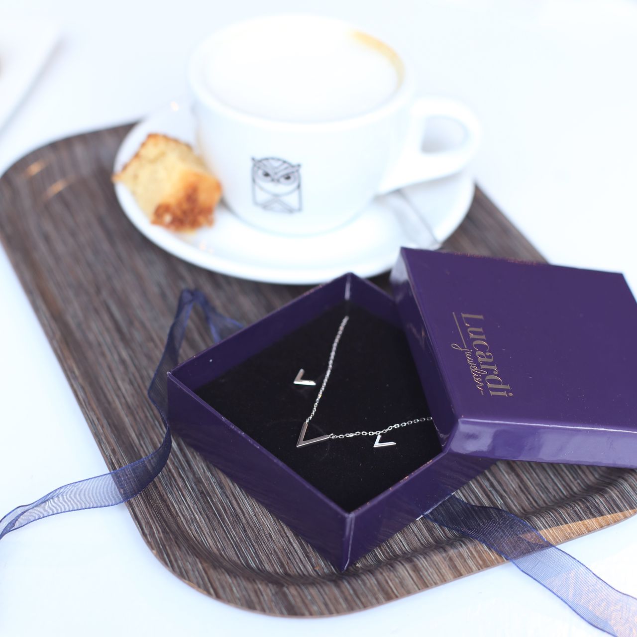 Zilveren set rhodiumplated V