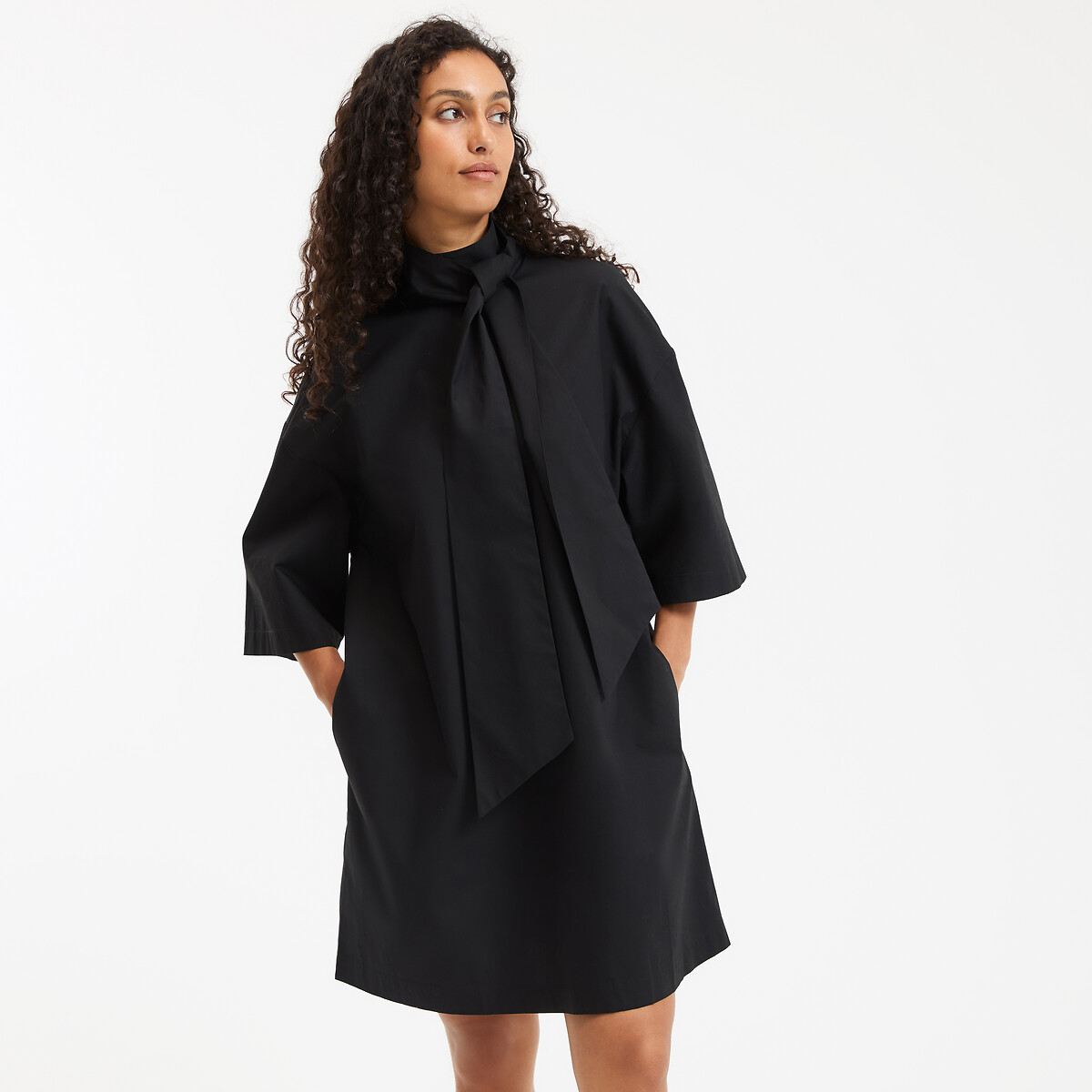 COLEÇÃO LA REDOUTE<br>Vestido curto e amplo com mangas compridas