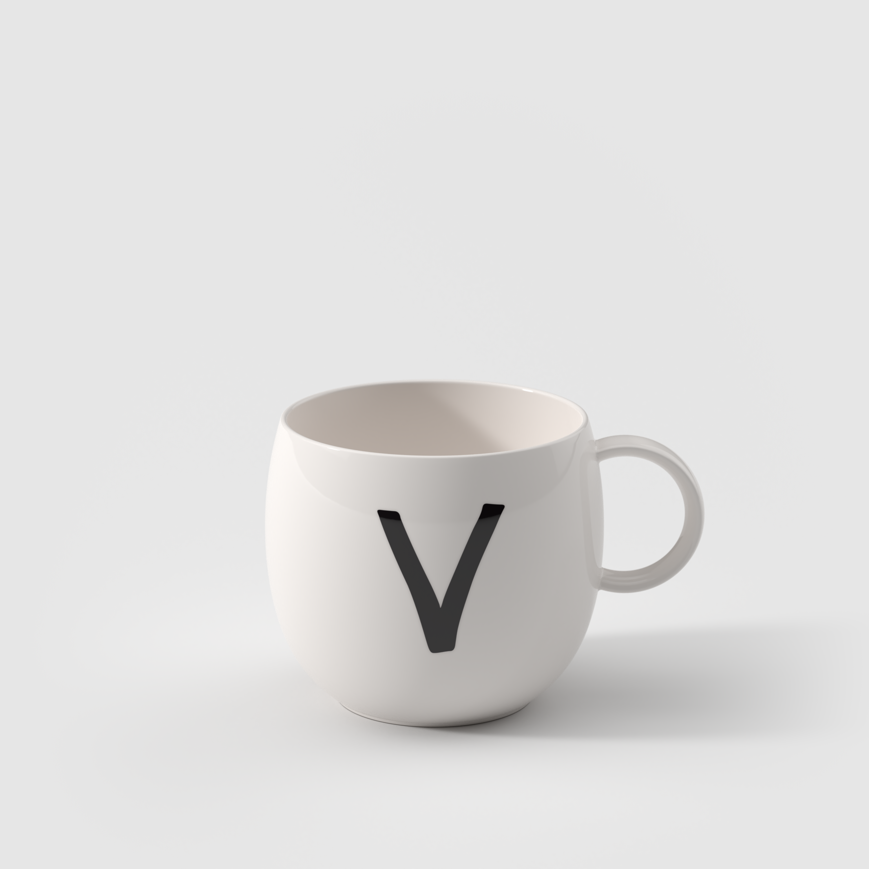 Letters Mug White, 9.9 oz, Premium Porcelain